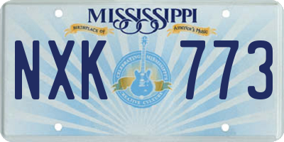 MS license plate NXK773
