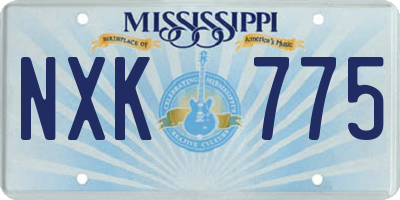 MS license plate NXK775