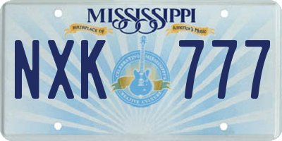 MS license plate NXK777