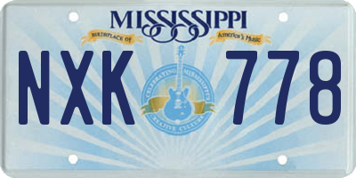 MS license plate NXK778
