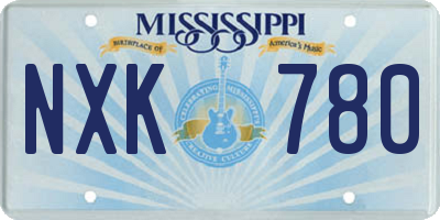 MS license plate NXK780