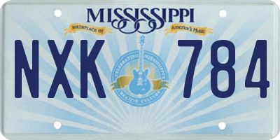 MS license plate NXK784