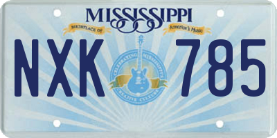MS license plate NXK785