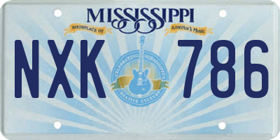 MS license plate NXK786
