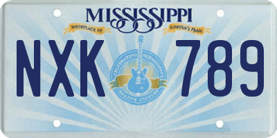 MS license plate NXK789