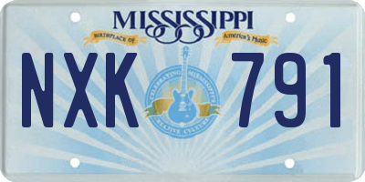 MS license plate NXK791