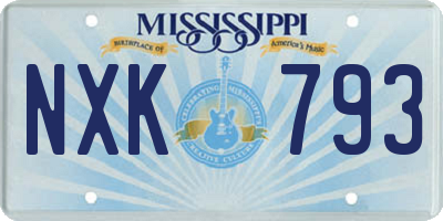 MS license plate NXK793