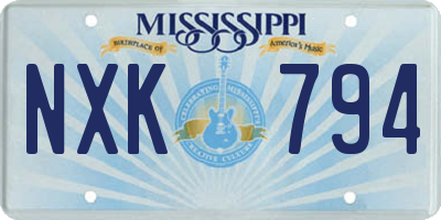 MS license plate NXK794