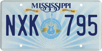 MS license plate NXK795