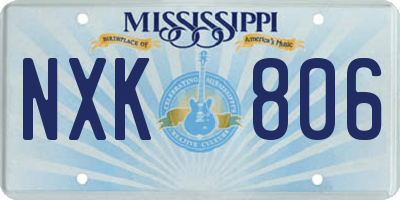 MS license plate NXK806