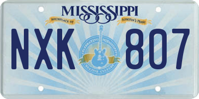 MS license plate NXK807