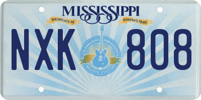 MS license plate NXK808