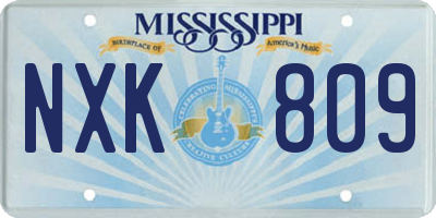 MS license plate NXK809
