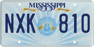 MS license plate NXK810