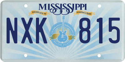 MS license plate NXK815