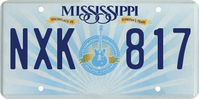 MS license plate NXK817