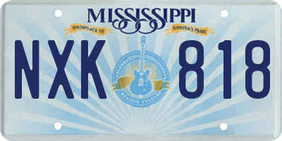 MS license plate NXK818