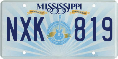 MS license plate NXK819