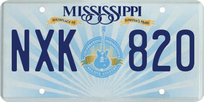MS license plate NXK820