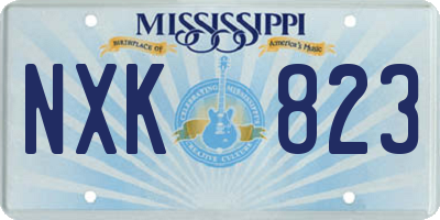 MS license plate NXK823