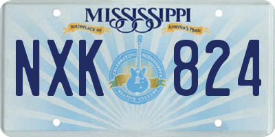 MS license plate NXK824