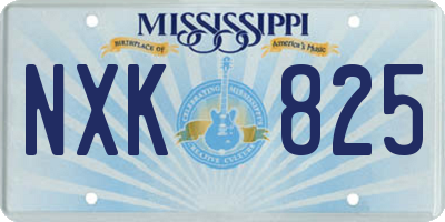 MS license plate NXK825
