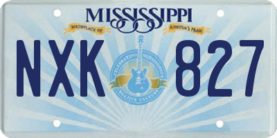 MS license plate NXK827