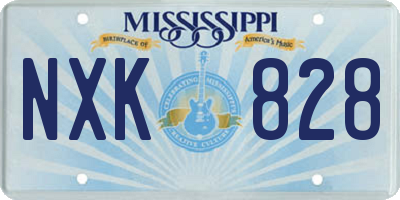 MS license plate NXK828