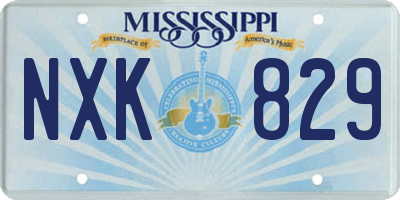 MS license plate NXK829