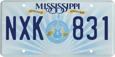MS license plate NXK831