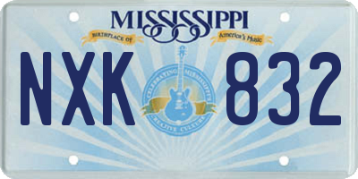 MS license plate NXK832