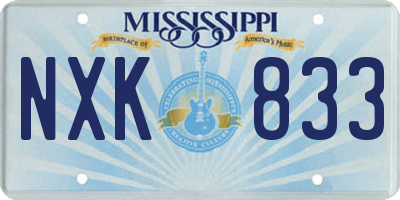 MS license plate NXK833