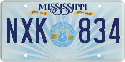 MS license plate NXK834