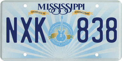 MS license plate NXK838