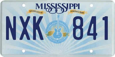 MS license plate NXK841