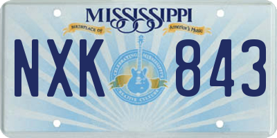 MS license plate NXK843