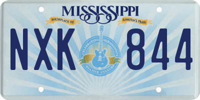 MS license plate NXK844
