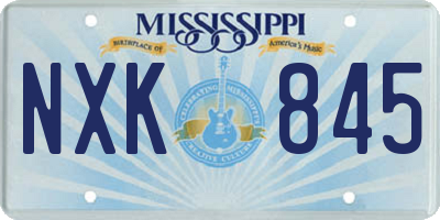 MS license plate NXK845