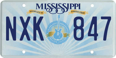 MS license plate NXK847