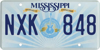 MS license plate NXK848