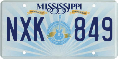MS license plate NXK849