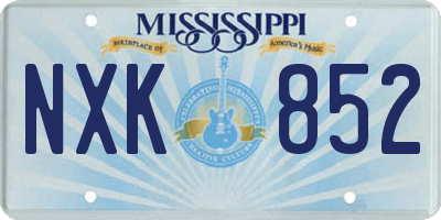 MS license plate NXK852