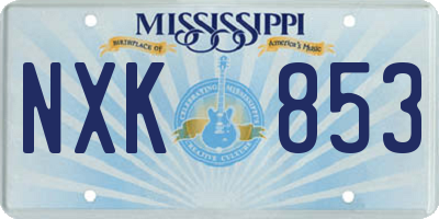 MS license plate NXK853