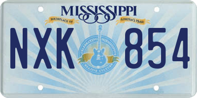 MS license plate NXK854