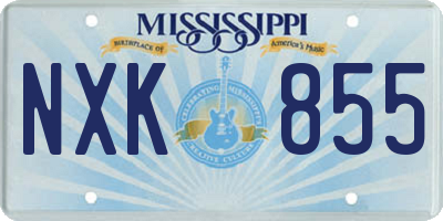 MS license plate NXK855
