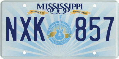 MS license plate NXK857