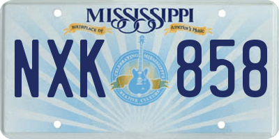 MS license plate NXK858