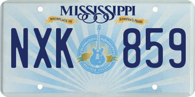 MS license plate NXK859