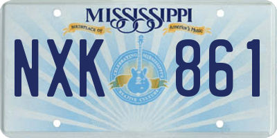 MS license plate NXK861