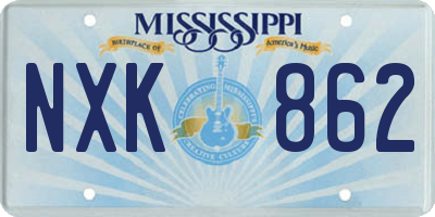 MS license plate NXK862